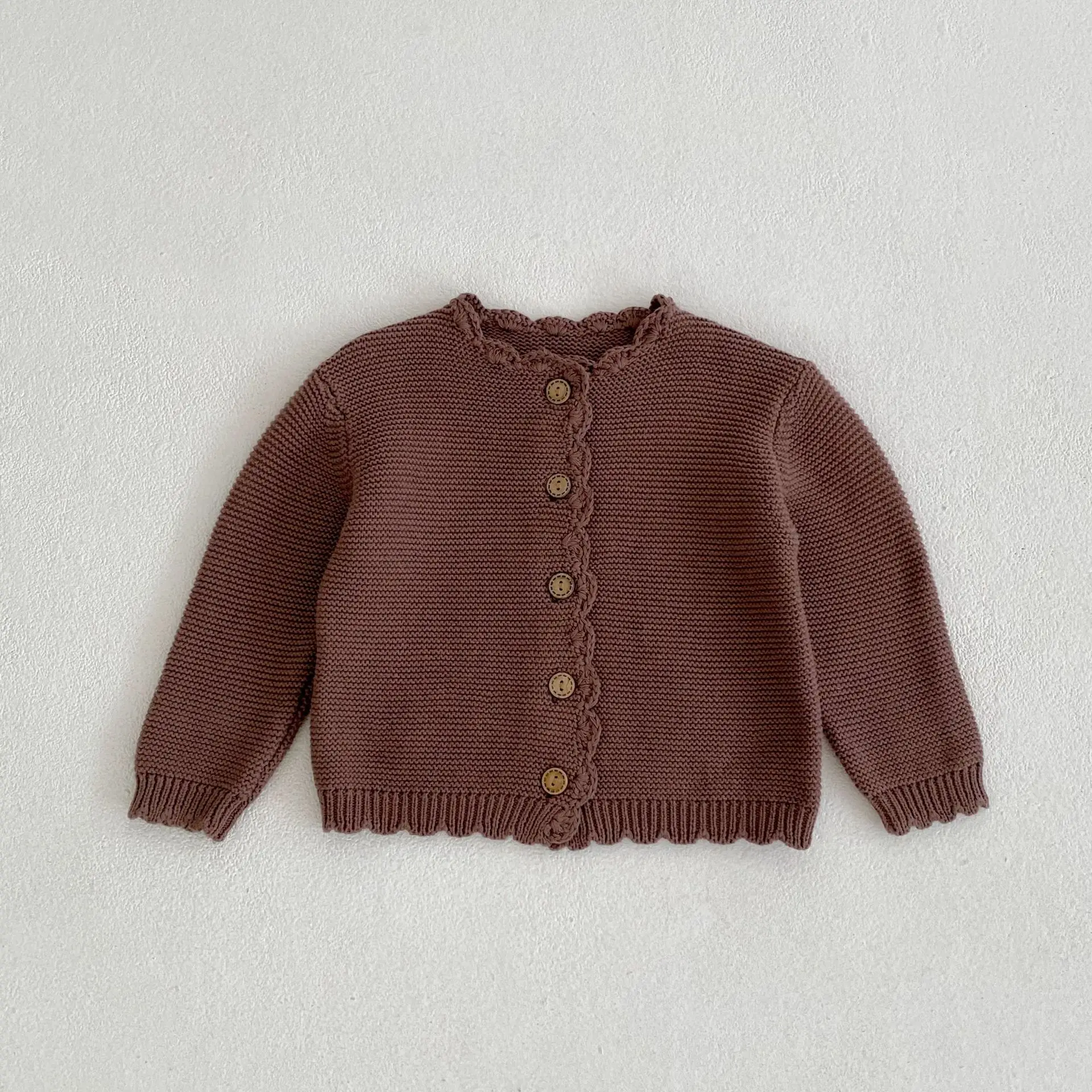 2024 Autumn New Baby Long Sleeve Sweater Coat Boys Girls O-neck Cardigan Jacket Infant Toddler Solid Versatile Knitted Clothes