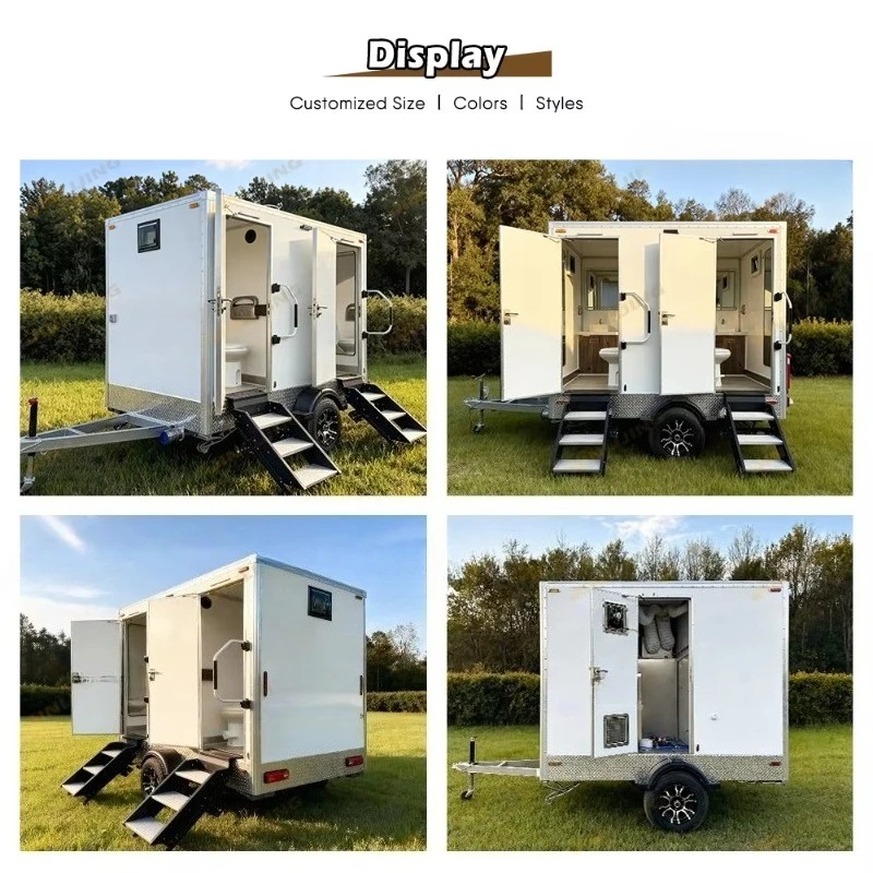 Practical Restroom Trailers Mobile Restroom Cabin VIP Mobile Washrooms Portable Mobile Toilet Trailer Customized Easy Moving
