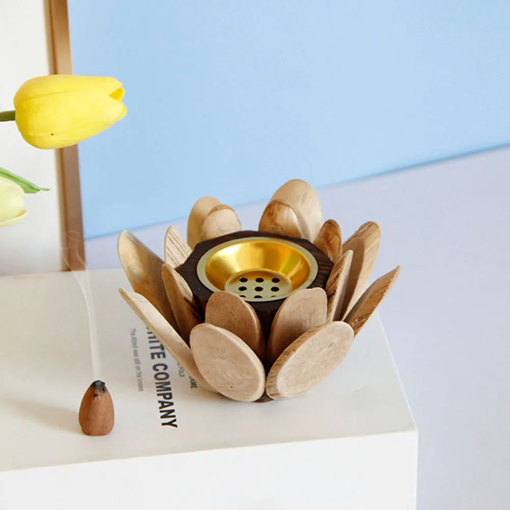 

High-Grade Wooden Incense Holder Decorative Incense Burner Fine Workmanship Flower Incense Base Home Decor