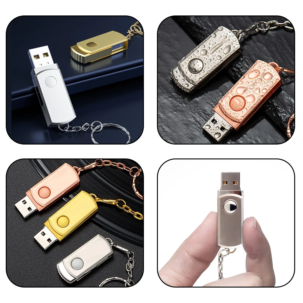 10pcs USB 3.0 Pendrive Memory Stick 8GB 16GB 32GB 64GB Metal USB Flash Drive Pen Drive USB Stick 128GB Rotatable Mini U Disk
