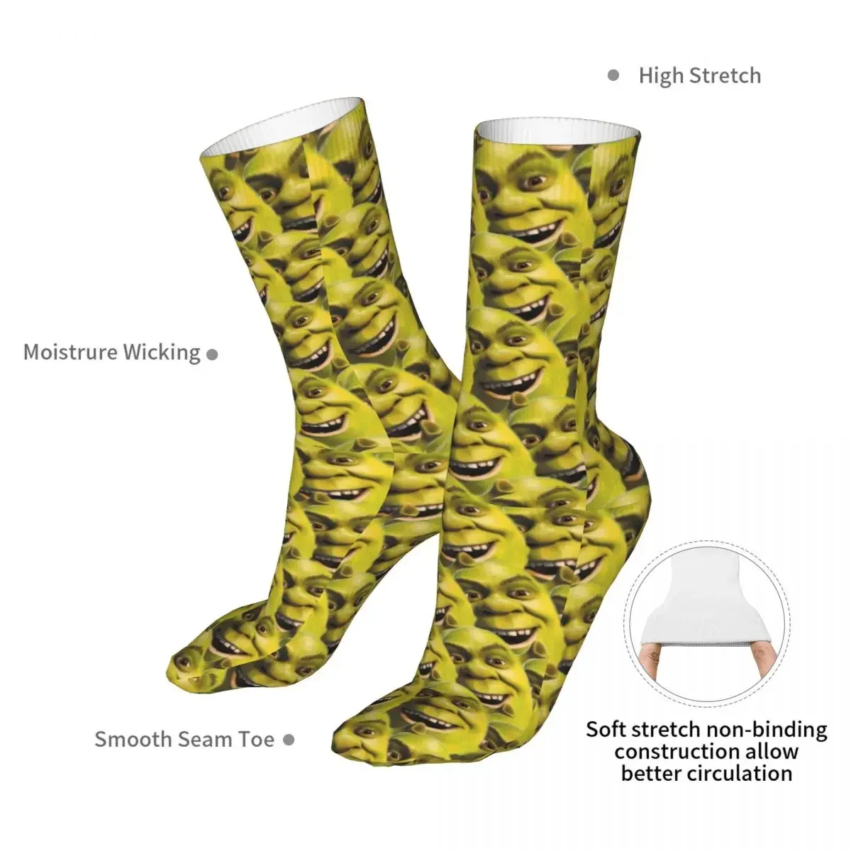 Fashion Socks Men\'s Women\'s Crazy Shrek Faces  High Quality  Spring Summer Autumn Winter