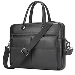 Vintage fashion men's leather shoulder bag crossbody bag top layer cowhide handbag business bag for man male briefcase bags