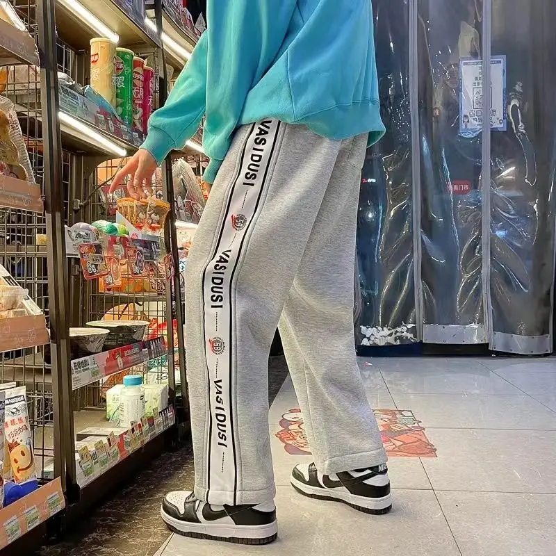 Boys Teenager Pants Casual Streetwear Jogger Track Pants Wide Leg Loose Straight Baggy Sweatpants Waist Trousers Spring Summer