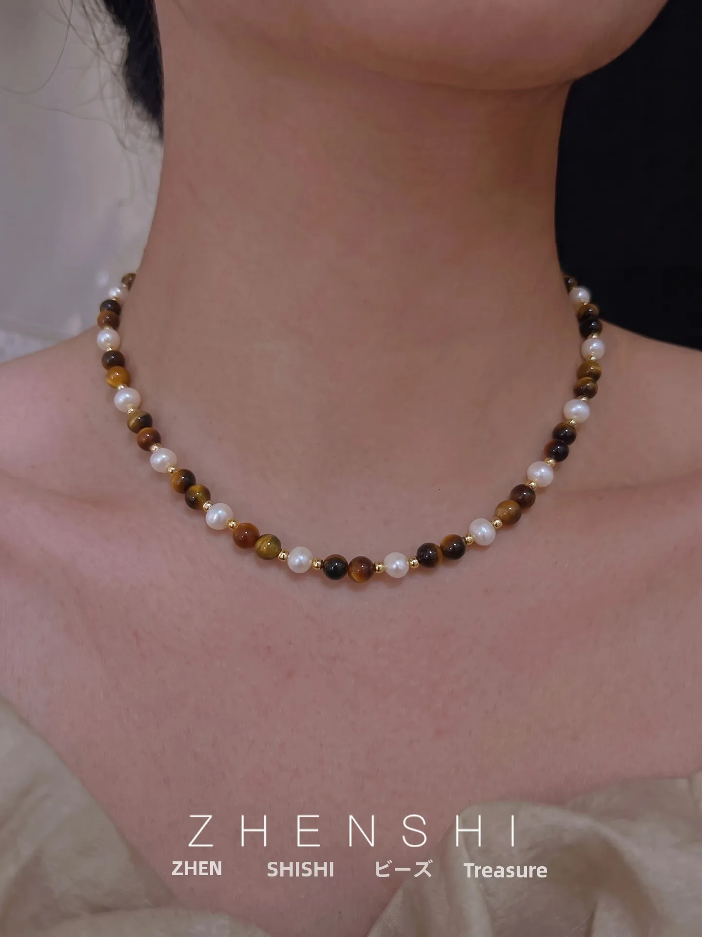 lohua-natural-freshwater-pearl-necklace-women's-style-tiger-eye-stone-vintage-elegant-choker-necklace-jewelry-accessory