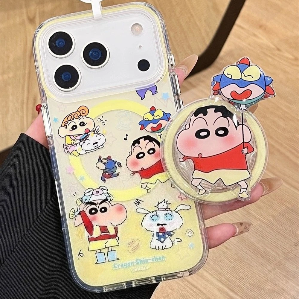 

new Crayon Shin-chan Phone Case For iPhone17 17AIR 17PROMAX 16 Pro 14 13MINI 15Pro 12MINI 12 11 XS Rotating magnetic bracket