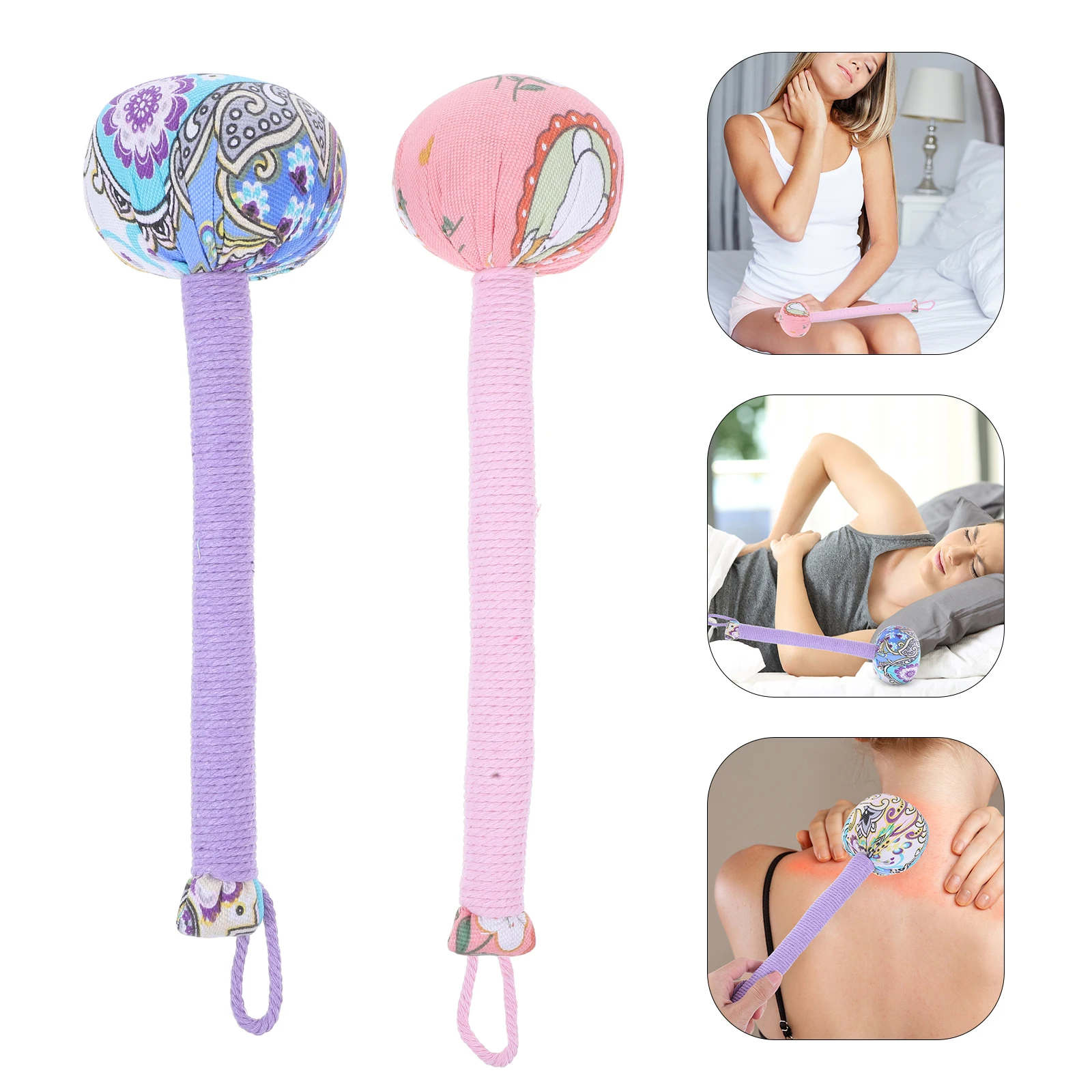 

2 Pcs Wormwood Massage Hammer Handheld Back Massager Body Herbal Tool Cotton Chinese Style Household Massagers Office Foot