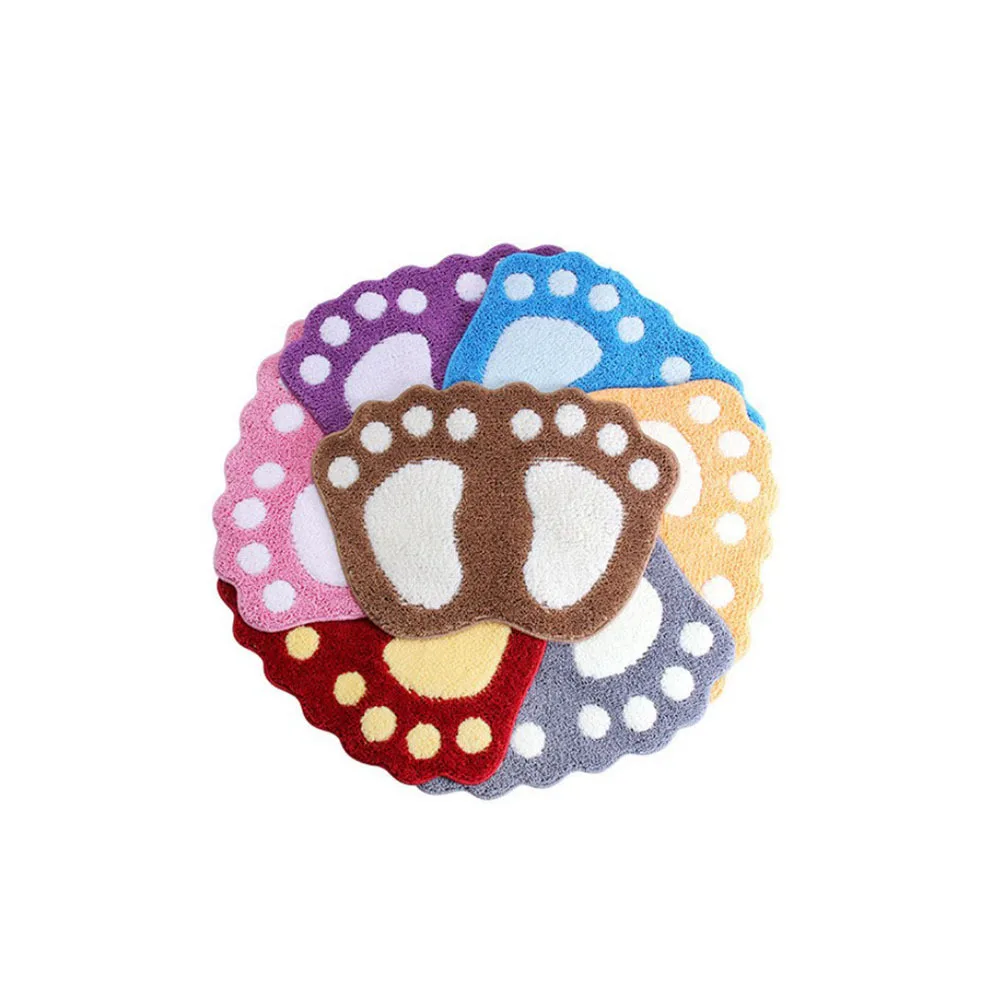 

Footprint Design Non-Slip Floor Mat Premium Polyester Soft Touch Bath Mat for Bathroom Kitchen Living Room Water Absorbing