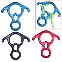 50KN Outdoor Aluminum Magnesium Alloy Rock Climbing 8 Word Ring OX Horn Hoop Abseiling Device Downhill Slow Down Descender