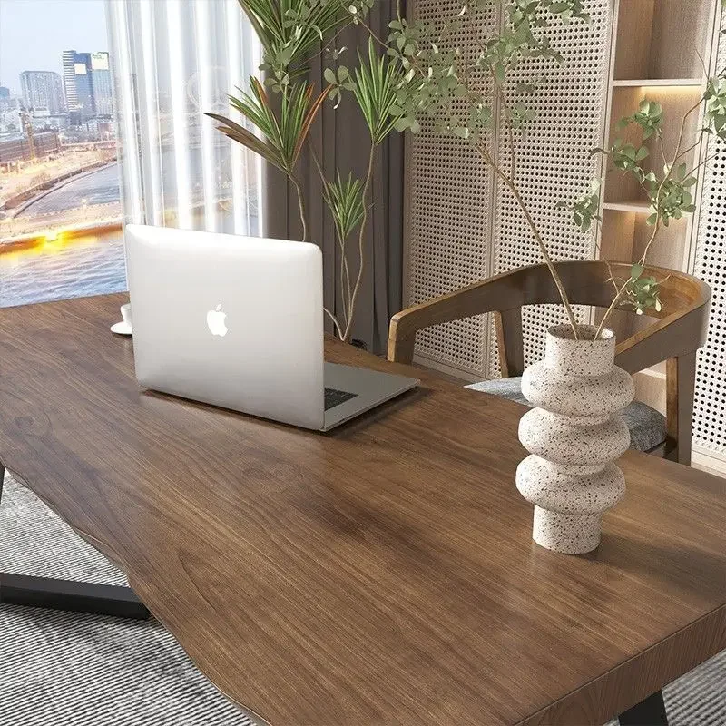 Solid wood desk Home  Simple modern long table Workbench Bedroom writing  Desktop computer