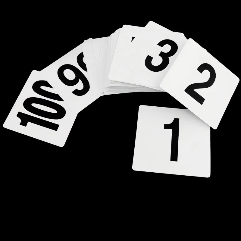 1 to 100 Double Side Plastic Table Numbers Black Square Seat Cards Wedding Party Event Restaurant Bar Accessories  Cafe Utensil