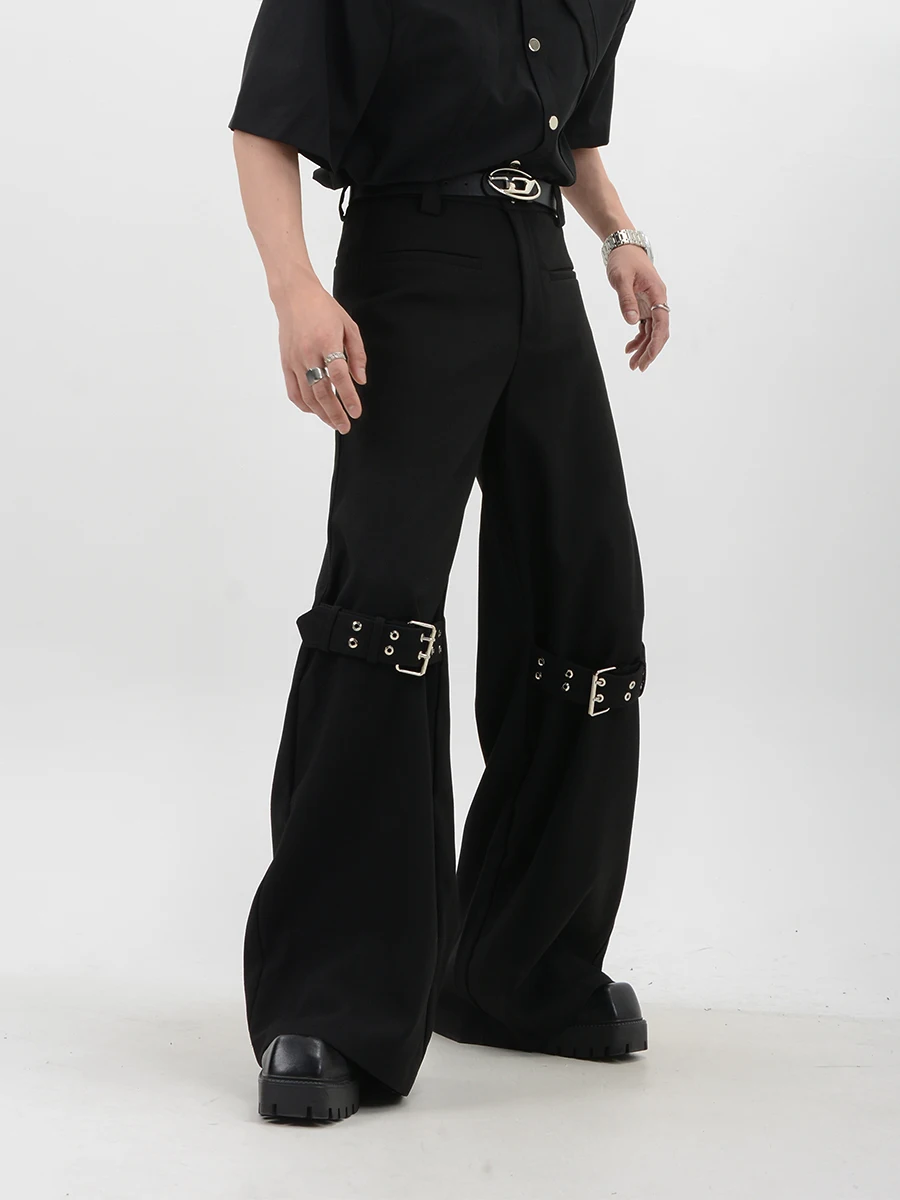 

Нишевый дизайнерский текстурный саржевый костюм Брюки на шнуровке Дизайн Повседневный универсальный микрорез