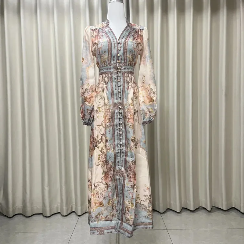 

Women's Dress Floral Linen Elegant Long Dresses Casual Vacation Beach Party Dresses Woman Clothing Summer Skirts for Women 2025