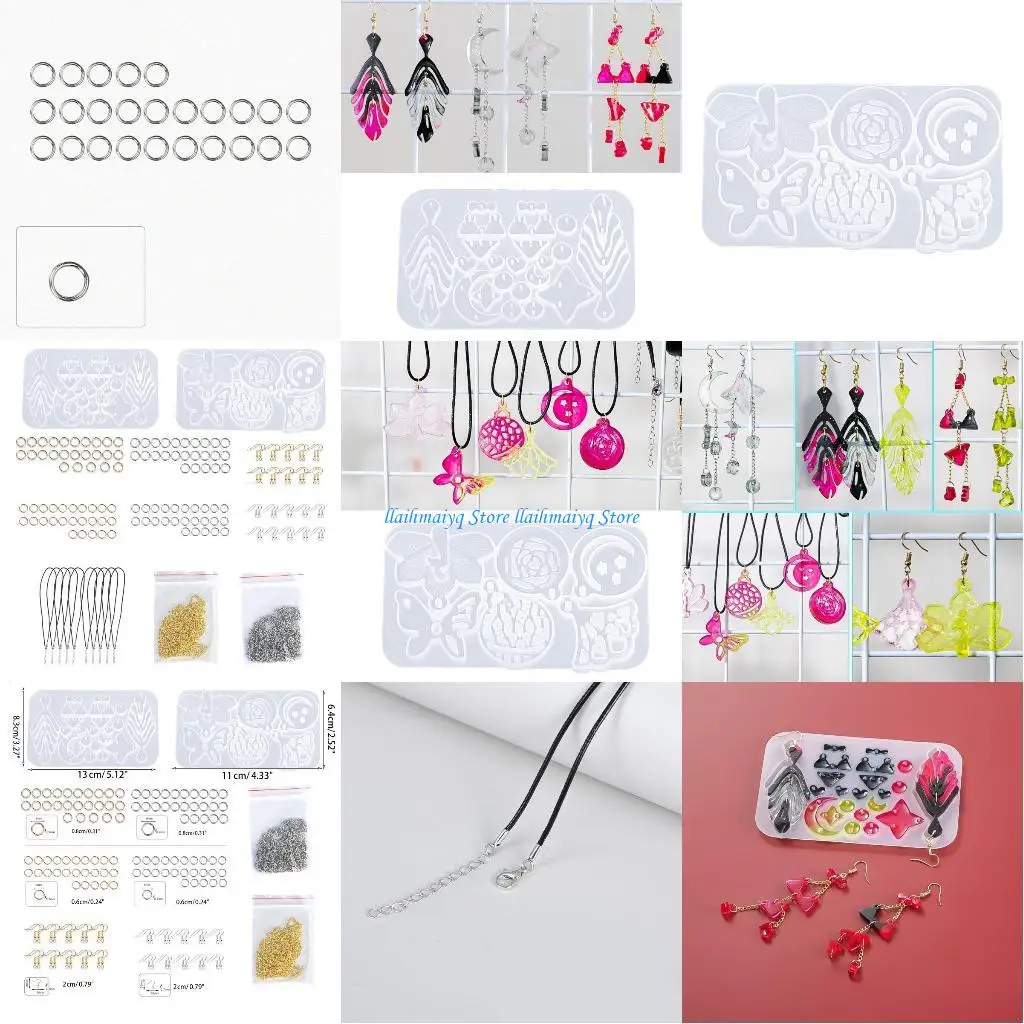 

573B 1 Set Earrings Eardrop Danglers Epoxy Resin Mold Hanging Pendant Silicone Mould