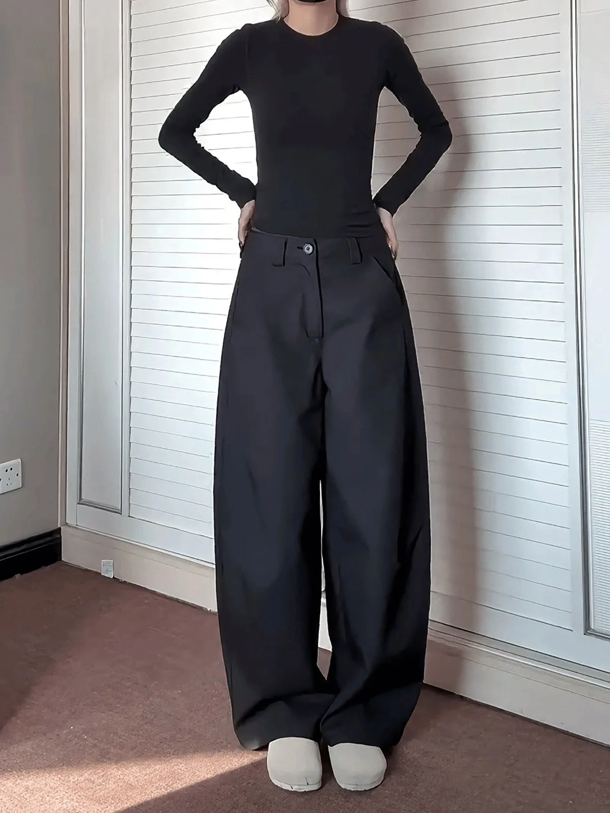 Black Straight Leg Suit Pants Men Women Casual Drapey CleanFit Trousers Youth Fashion Summer Online Exclusive