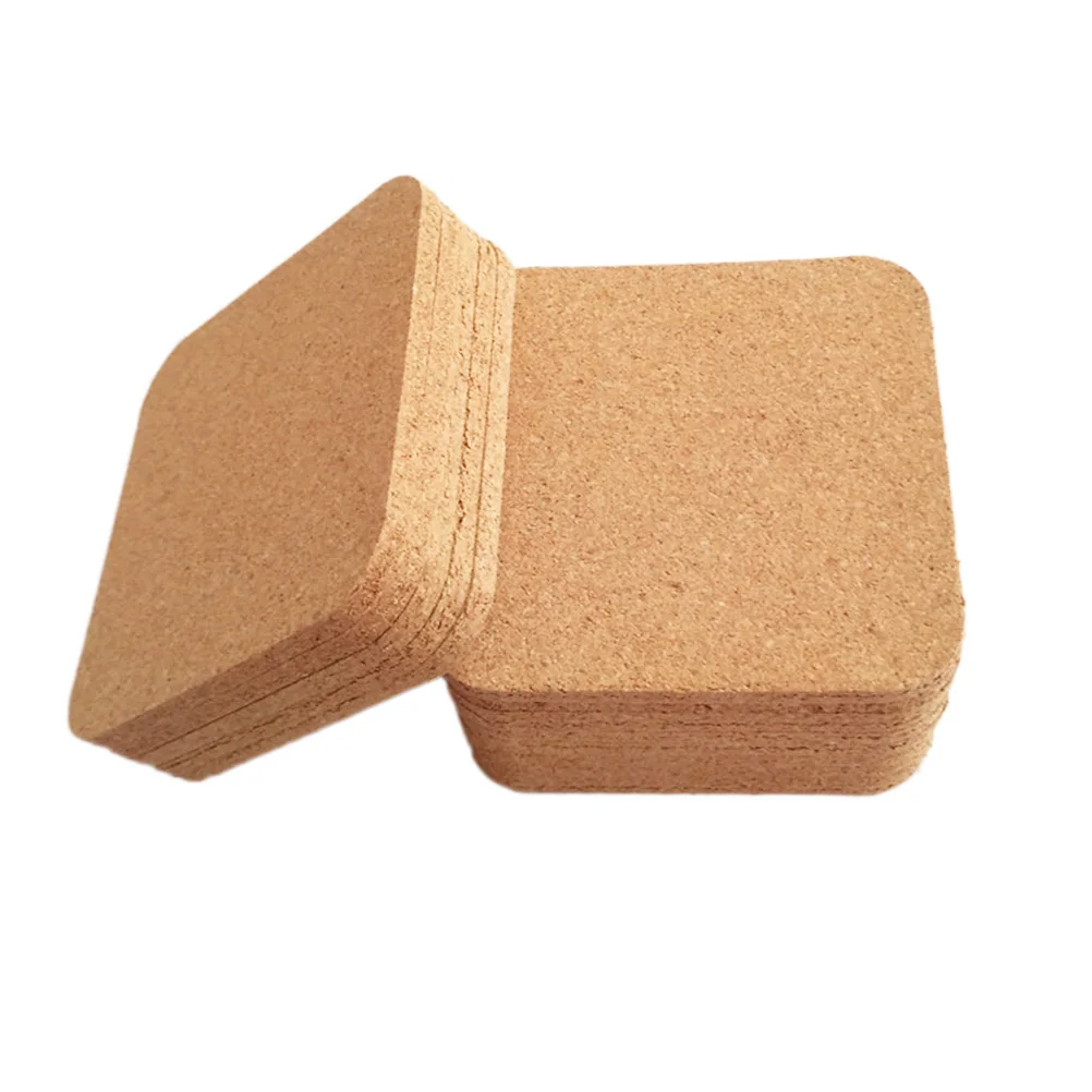 

10Pcs Anti-Skid Cork Coaster Square Eco-Friendly Wood Heat-Resistant Insulation Place Mat Table Protection