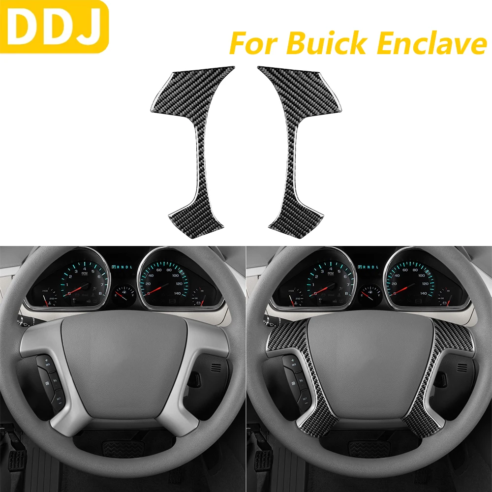 

For Buick Enclave 2008-2012 Real Carbon Fiber Steering Wheel Panel Cover Decorative Car Accessories Interior Decoration Sticker