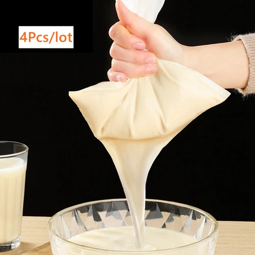 두유 주스용 재사용 가능한 나일론 너트 백, 그리스 요구르트, 커피 브루잉 여과기 필터, 견과 우유 가방, 4 개  Best5