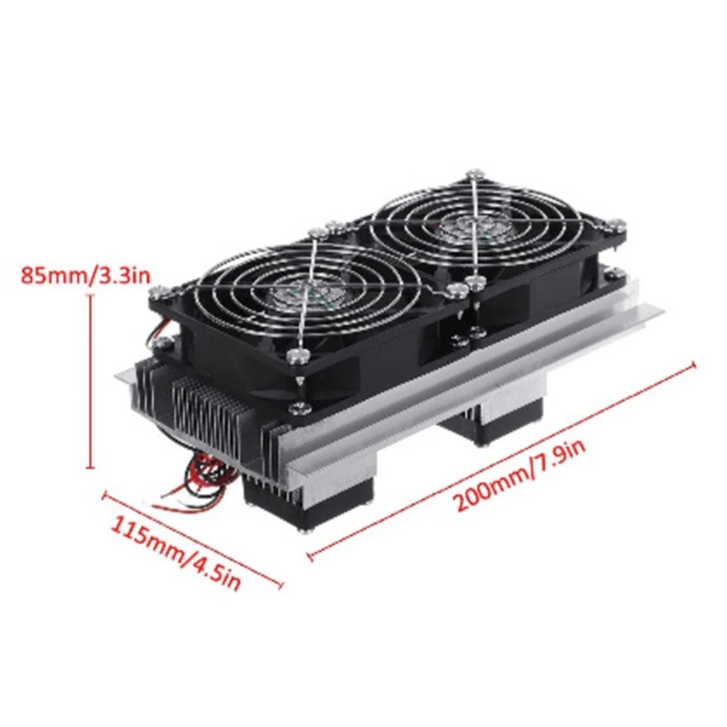 1PCS 200 X 115 X 8.5Mm 120W Thermoelectric Peltier Refrigeration Semiconductor Cooling System Kit Double Fan