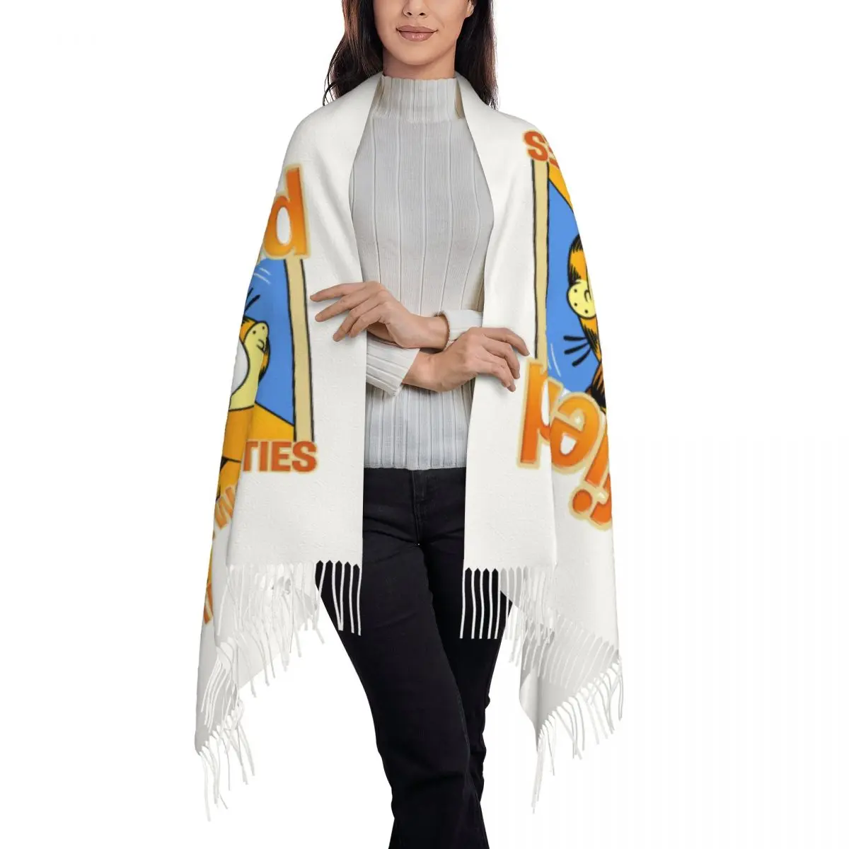 Personalized Print Fashion Garfields Scarf Women Men Winter Warm Scarves Funny Cat Shawl Wrap