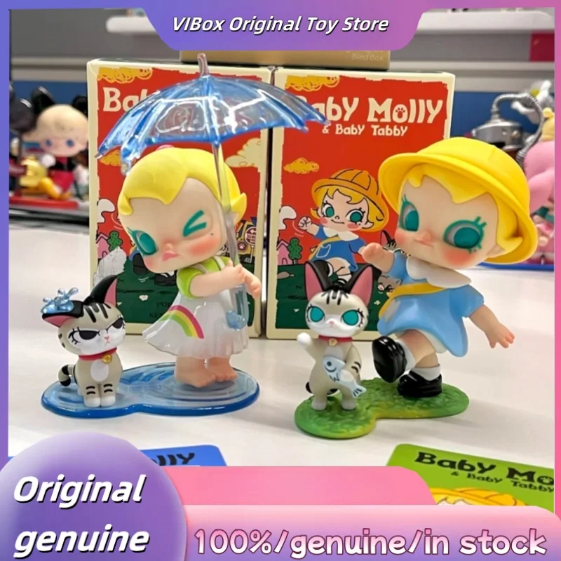 حقيقية POPMART الطفل مولي و الطفل العانس سلسلة صندوق أعمى اللعب دمية لطيف أنيمي الشكل سطح المكتب الحلي جمع صندوق غامض