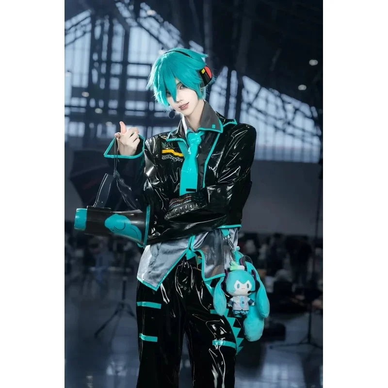 Костюм для косплея COSAnime Mikuo, полный комплект, зеленая и черная куртка, парик, индивидуальный размер, мужской костюм