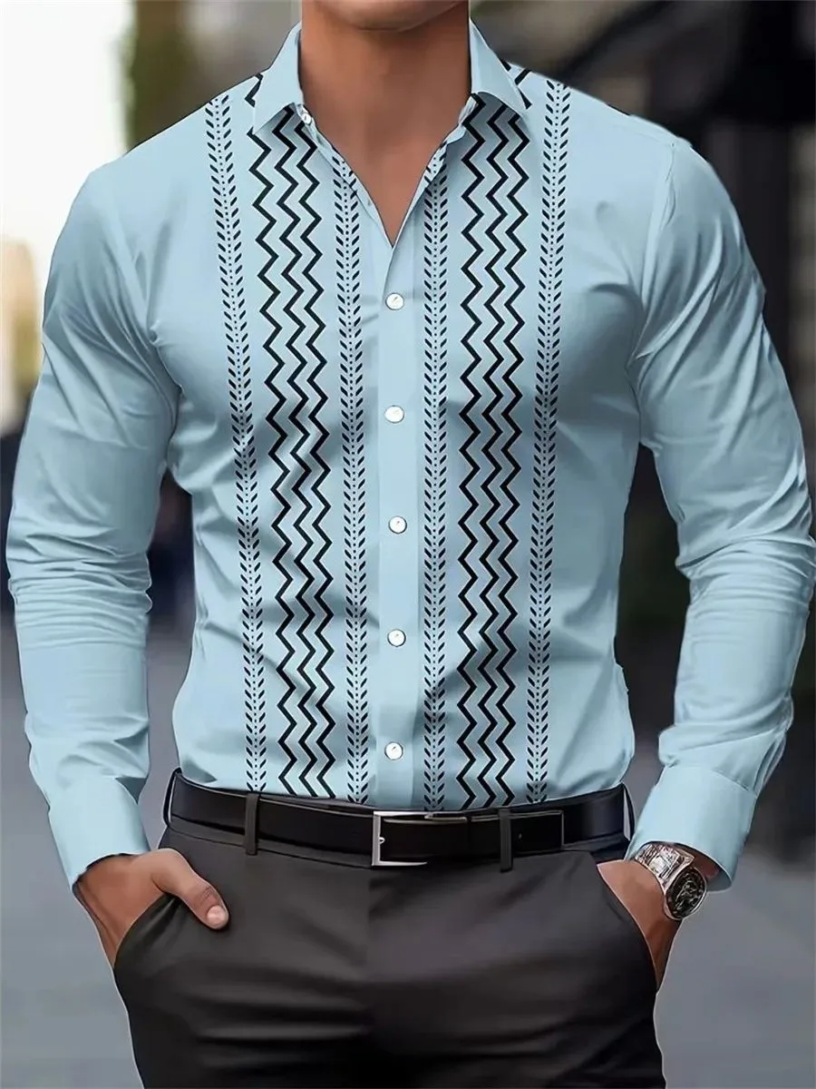 

3D Digital Print Long Sve Men's Cardigan Faion Urban Sle Polyester Fabric Easy Care Proc Slim Fit Design Four Seaso...