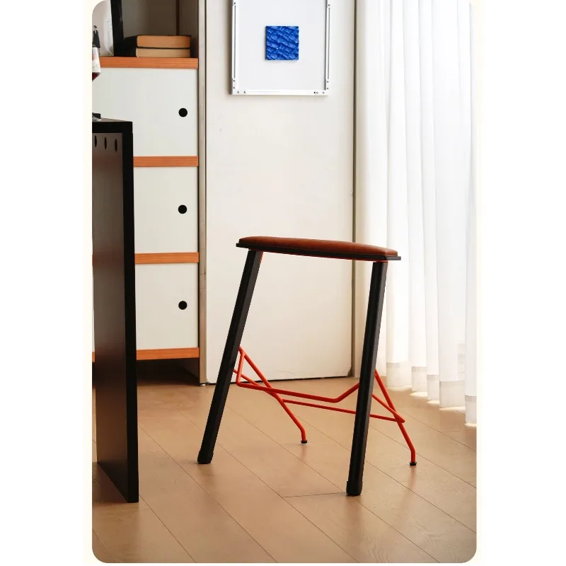 Designer Creative Bar Stool Solid Wood Luxury High Stool for Home Kitchen Island and Bar Counter