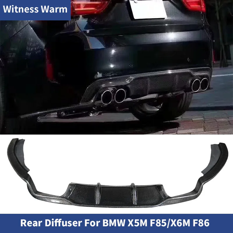 Real Carbon Fiber Rear Diffuser for Bmw F85 X5m F86 X6m Rear Lip Bumper Spoiler 2014-up Car Styling