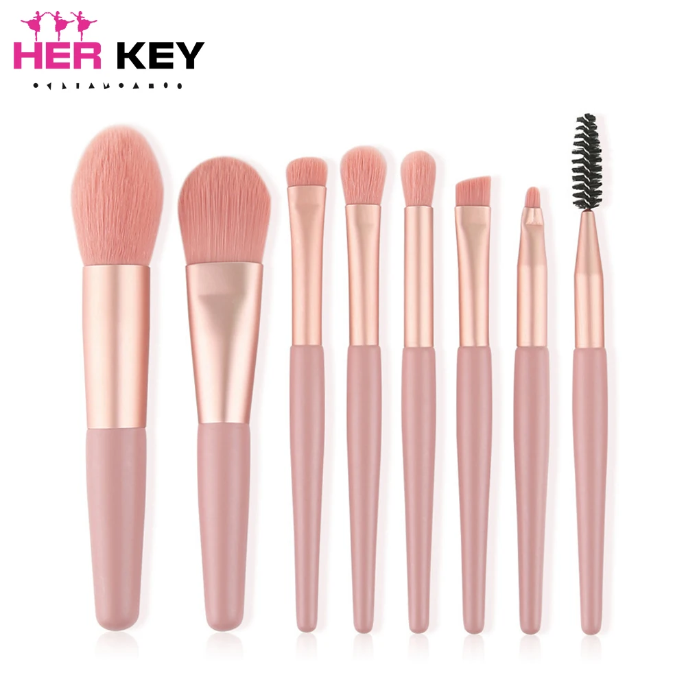 

8 Pcs Mini Travel Portable Soft Makeup Brushes Set Eye Shadow Foundation Powder Eyelash Lip Concealer Blush Make Up Brush Set