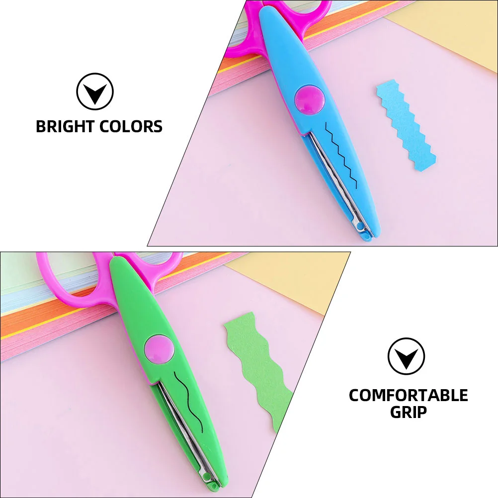 6 قطعة مقص قسط Abs الفولاذ المقاوم للصدأ الدانتيل قطع الحرفية Diy بها بنفسك مقص حافة مستديرة الغطاء الواقي #6