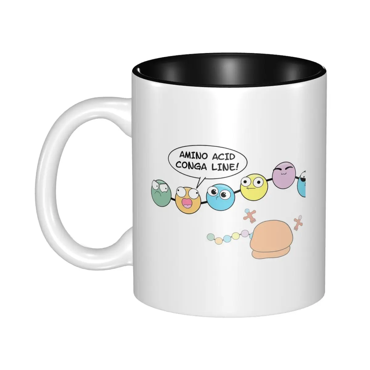 Amino Acid Conga Line Mug Funny Ceramic Coffee Cups Tea Mugs Milk Cup Drinkware Gift for Woman Man