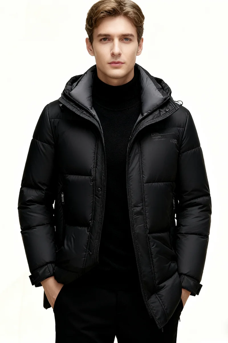 Men's -30°C Arctic Parka - 90% White Duck Down Water-Resistant Hooded Coat with(Extreme Cold Weather Jacket)