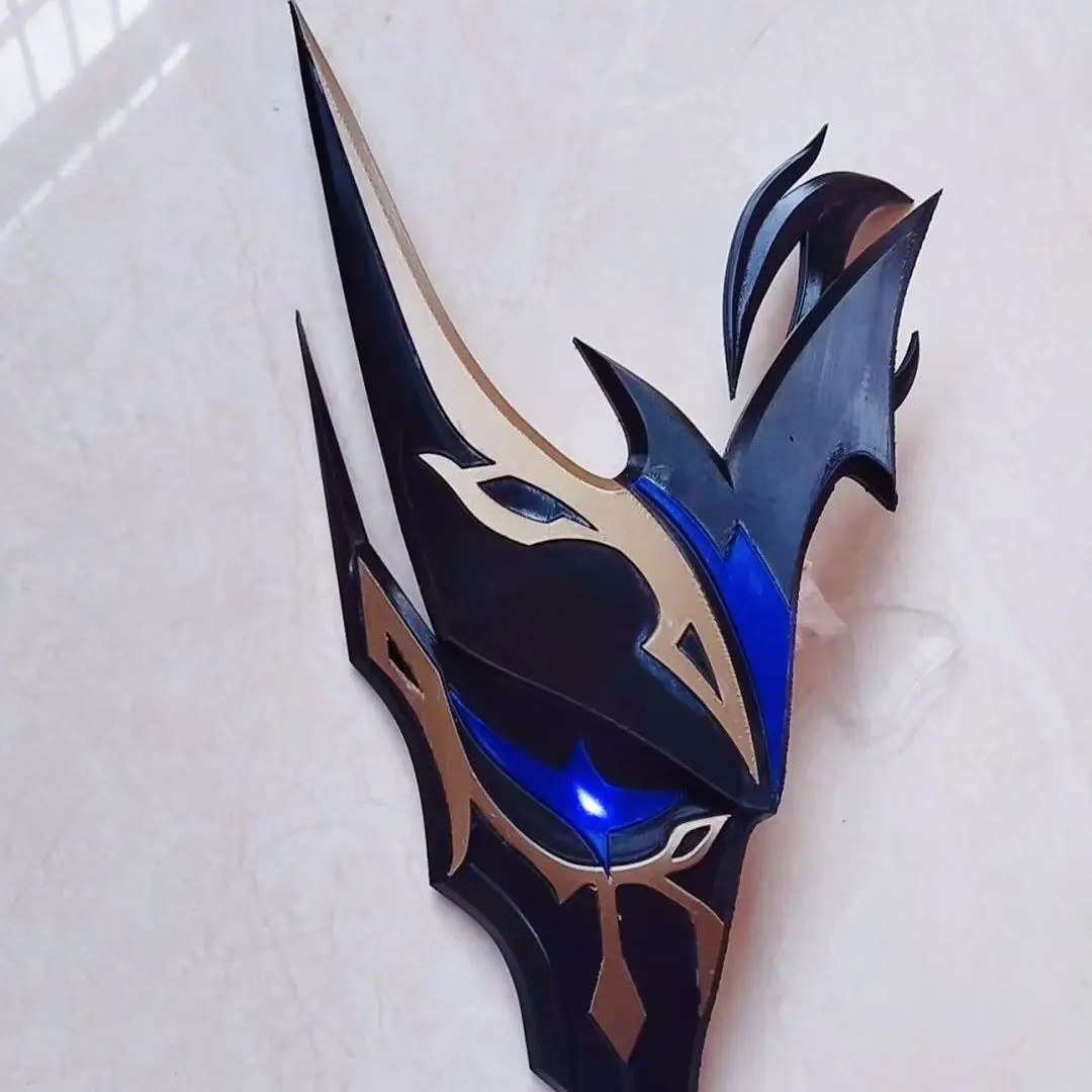 Máscara de Genshin Impact para cosplay, juego de anime, máscara de Pierro, payaso. Ideal para Halloween, carnaval, fiestas de disfraces, accesorios de vestuario y regalos.