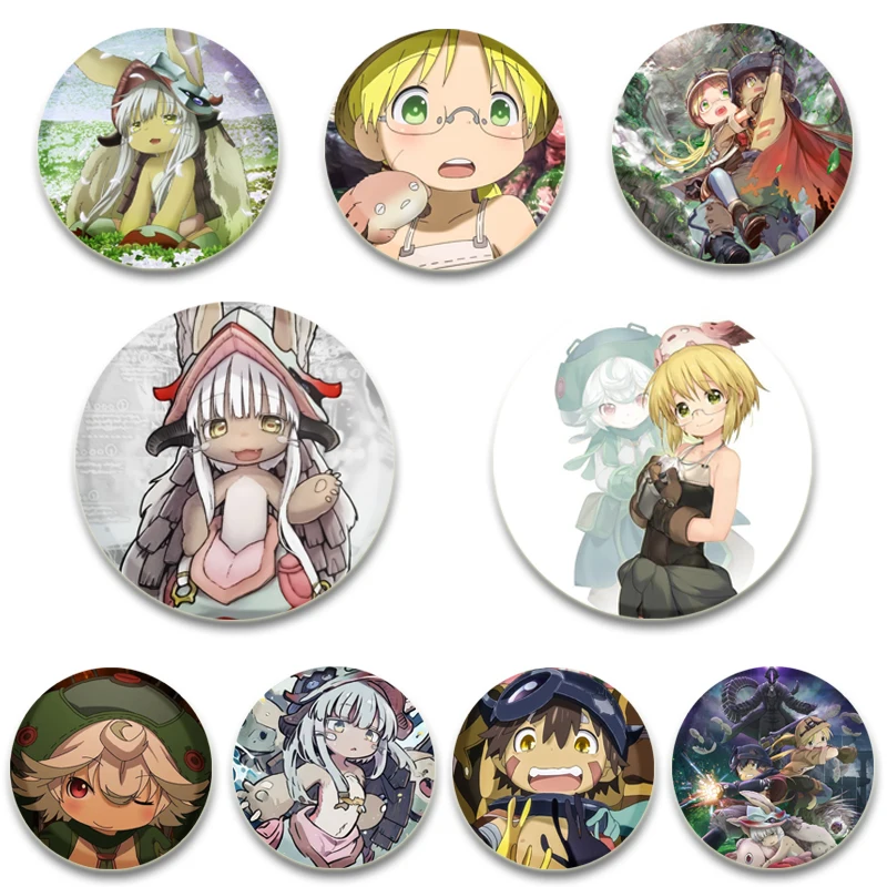 

32/44/58mm Anime Made in Abyss Brooches Creative Round Lapel Pins Cartoon Character Interesting Badge Jewelry Accessories Gifts