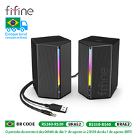 FIFINE Gaming Sound Box with Stereo Surround Sound, USB RGB Speaker with Vol Control for PC,Lattop,PS4/5,TV-Ampligame A20