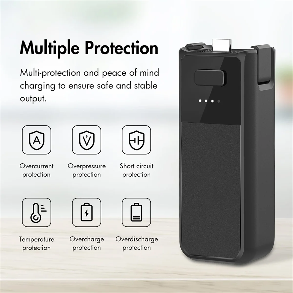 A98U Handheld Power Bank for DJI Osmo Pocket 3 Hand Grip 2800mAh Battery Handle with Type-C Interface Battery Grip