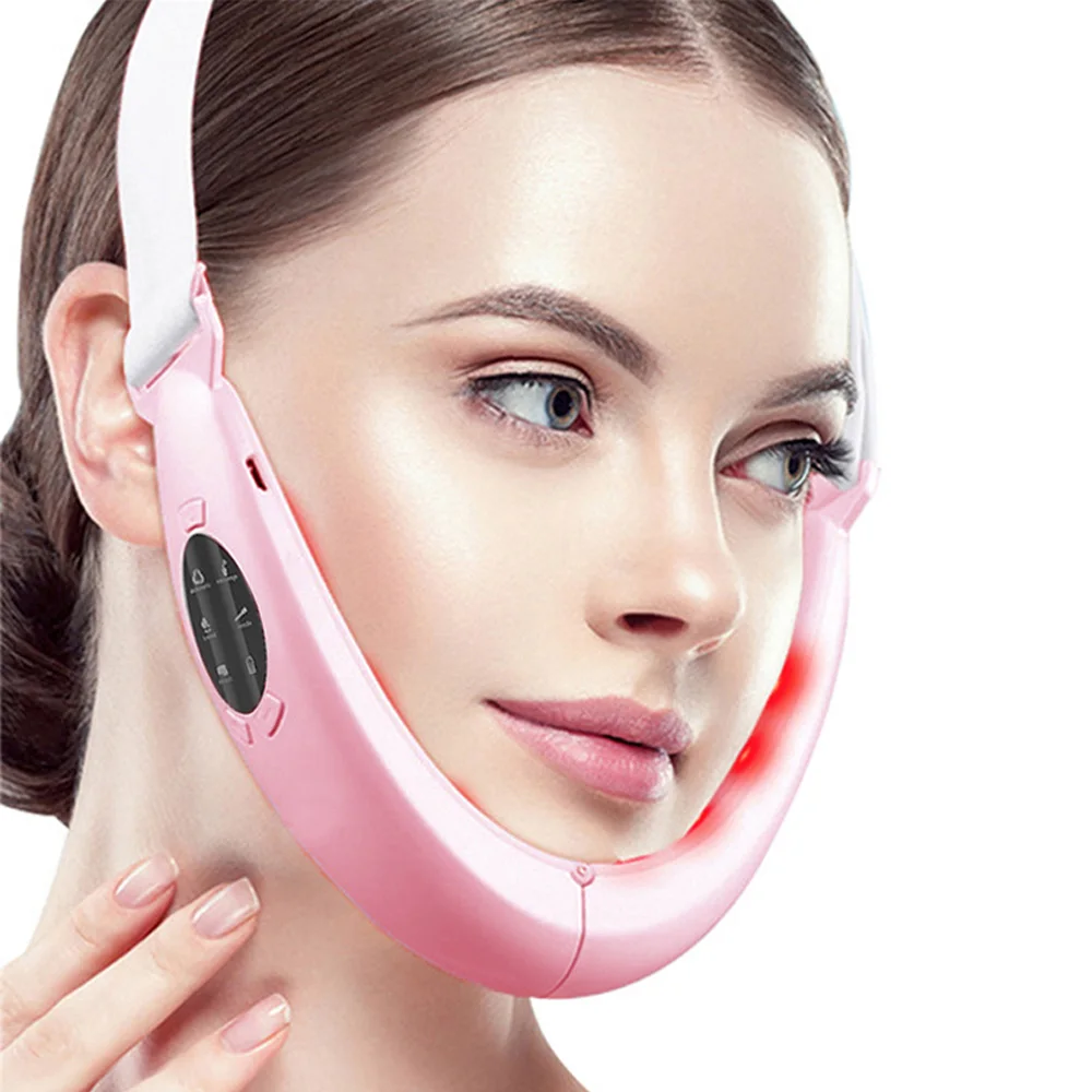

Electric Face Slimming Device Double Chin V Shape Lift Belt Color Light EMS Tens Face Vibrate Massager Skin Care Beauty Machine