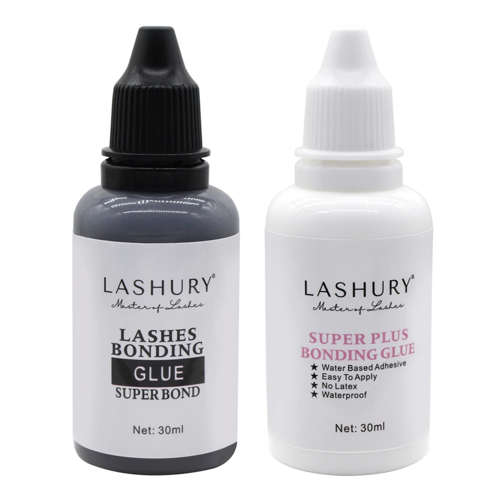 Lashury Black White Glue Remover Kit Anti Allergic Waterproof Hair Eyelashes Extension Bonding Glue Strong Powerful Long Lasting