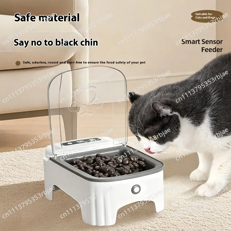 For The New Cat Automatic Induction Feeder Regularly and Quantitatively Opens The Lid To Keep Fresh Stainless Steel Self-service