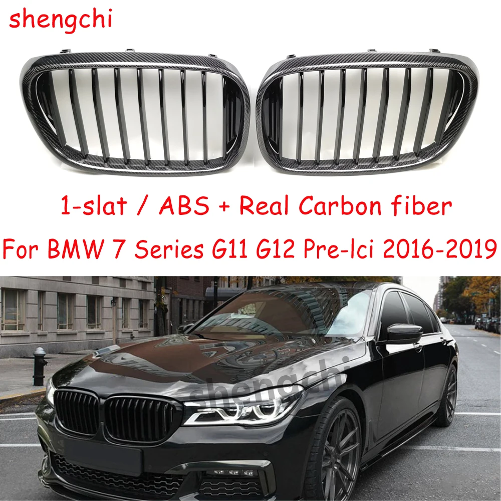 G11 G12 Pre-LCI Carbon Fiber Front Bumper Grille for BMW 7 Series G11 G12 730i 740i 750i Replacement Racing Grill 2016-2019