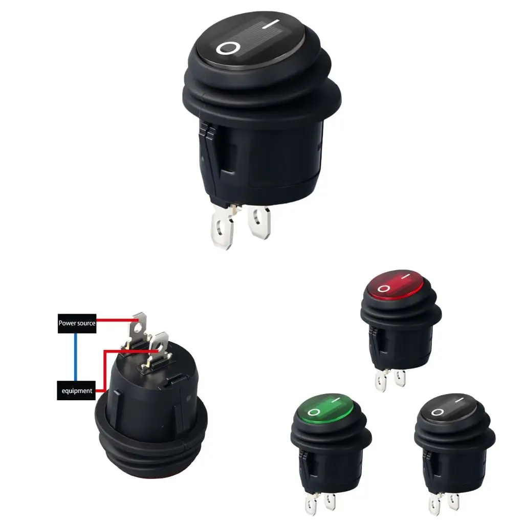  Waterproof and Oil Resistant Round Switches 2 Pin 2 Position for Home Appliances and Industrial Control