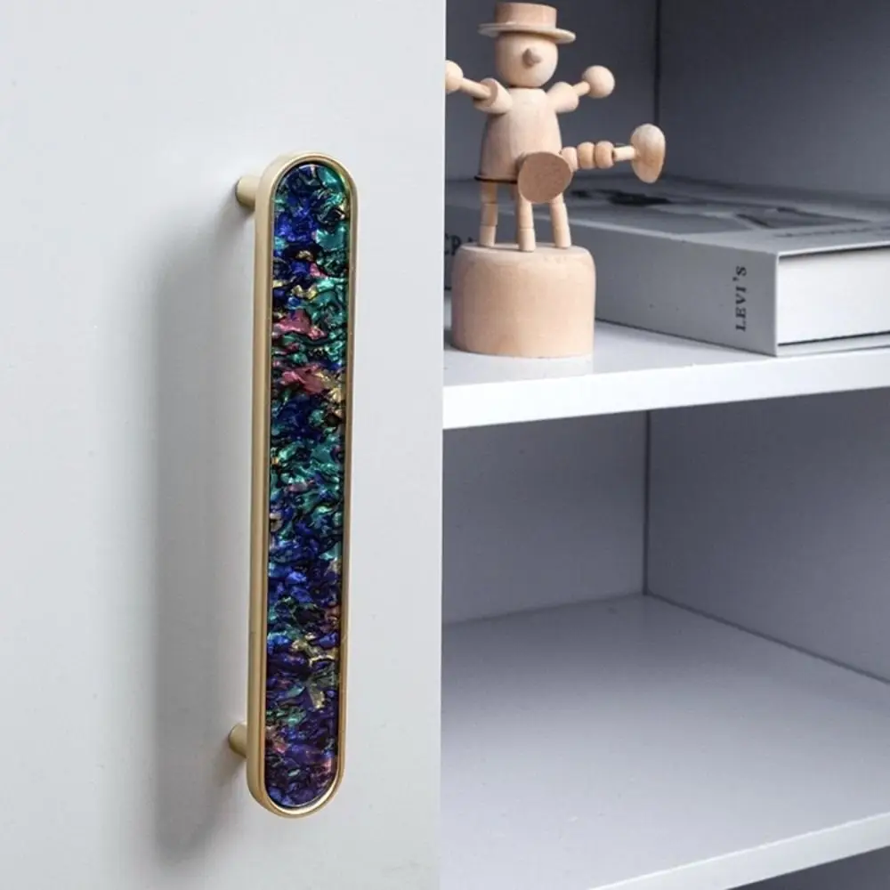 Gold Finish Cabinet Handle Pink Black New Zealand Pearl Shell Drawer Handle Brass Polychrome Shell Zinc Alloy Drawer Pull