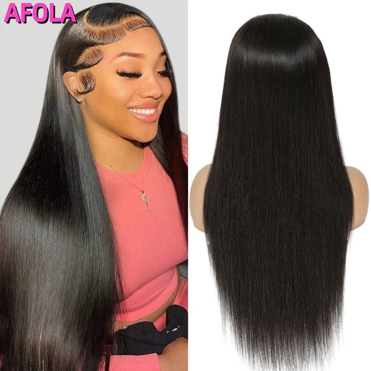 

Straight Lace Front Wig Human Hair 13x4 HD Transparent Lace Front Human Hair Wigs Brazilian Virgin Hair Natural Color