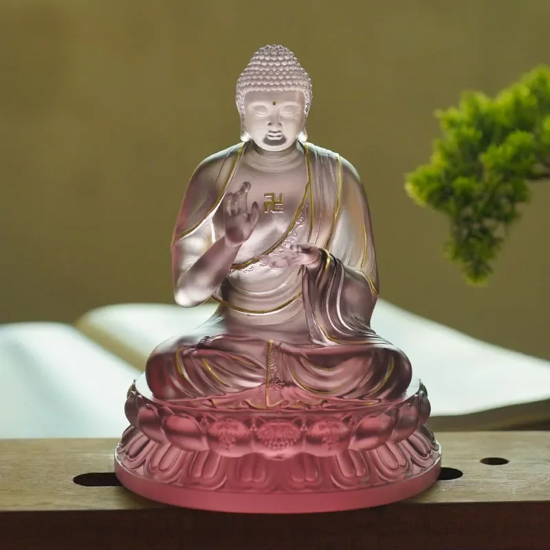 Antique Gold Glazed Seven Buddhas Statue Home Decor Living Room Temple Altar Ornament Buddhist Art Tabletop Display Figurine
