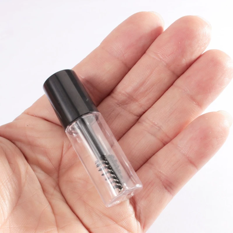 10 Stück 1,2/3 ml leere Mini-Mascara-Röhrchen und Zauberstab, kleine Probengröße, Wimpernwachstumsverpackung, Röhrenbehälter, Reise-Probenflaschen