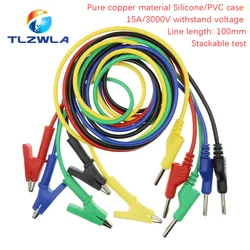 1PCS 4MM Banana Plug to Alligator Clip Multimeter Test Leads Stackable Cable Wire 1M Electrical Tools Accessories