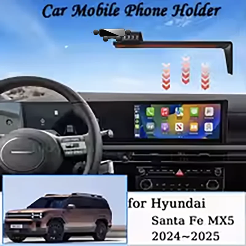 

Car Mount for Hyundai Santa Fe MX5 2024 2025 Screen MagSafe Magnetic Mobile Phone Holder Bracket Gravity Stand Auto Accessories