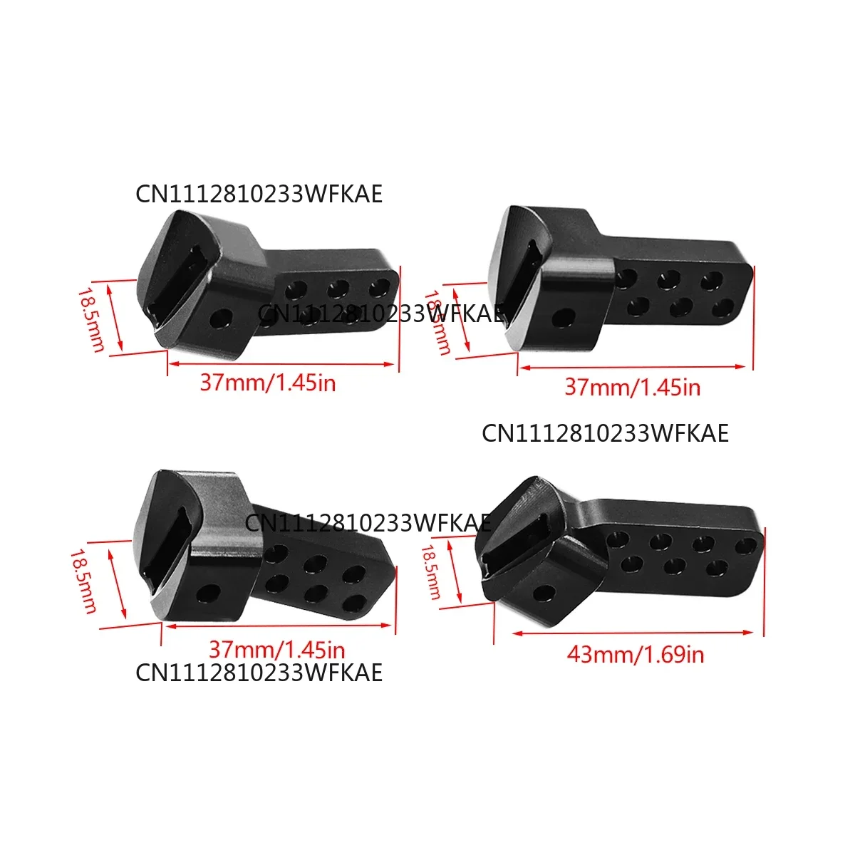 Aluminum CNC Rear Link Riser 4 Angles For AR45 AR45P Axle 1/10 RC Crawler SCX10 III Base Camp Gladiator Wrangler Bronco Upgrade