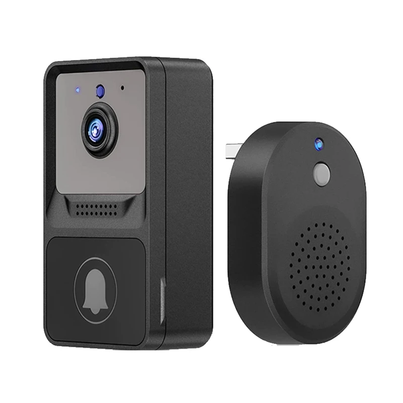 1 Set Smart Home Wifi Door Bell Wireless Doorbell Camera Chime Two-Way Audio Intercom Night Vision Works For Home Security