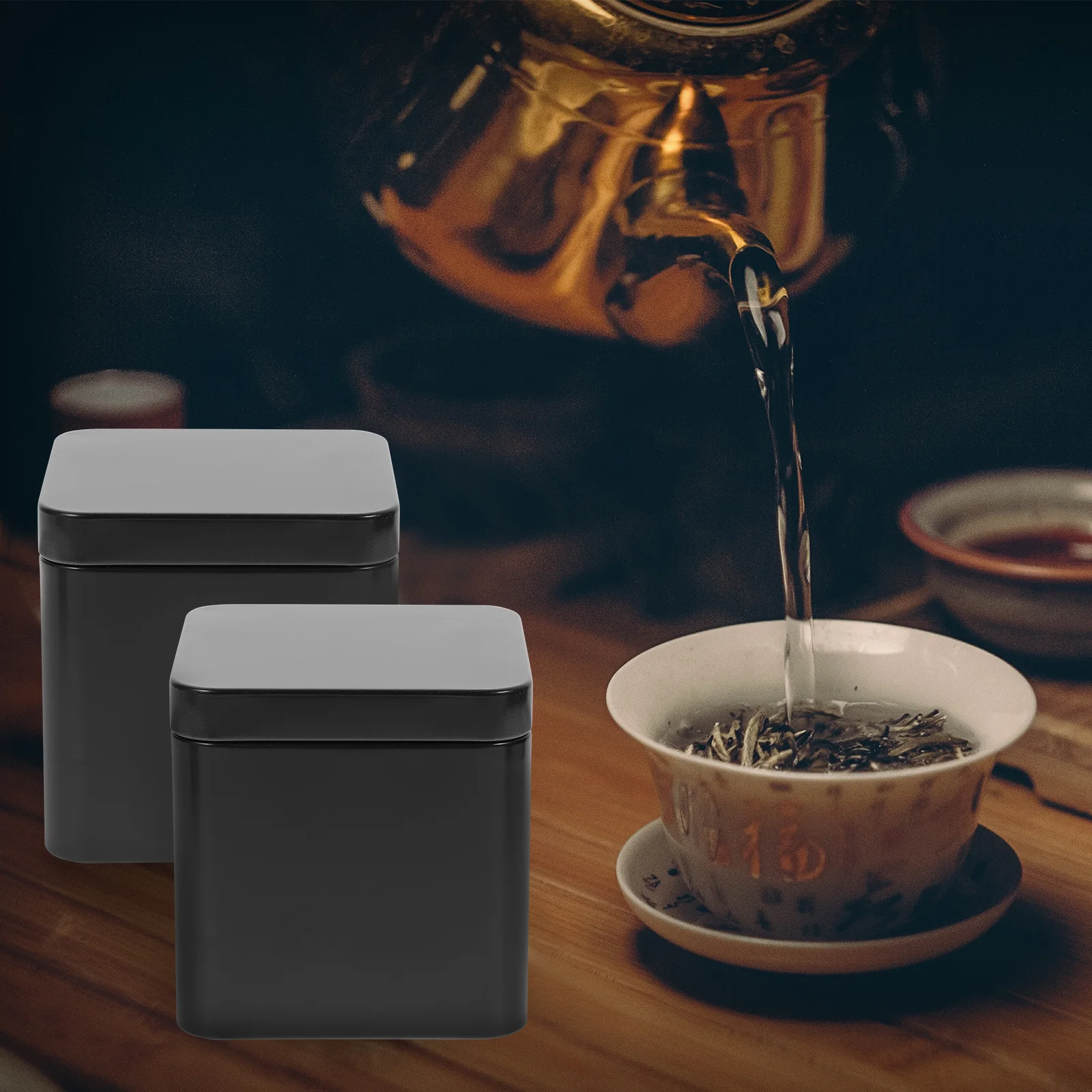 

6Pcs Tea Tins Tinplate Containers Sealed Jars for Whole Grains Biscuits Nuts Attractive Exquisite Design